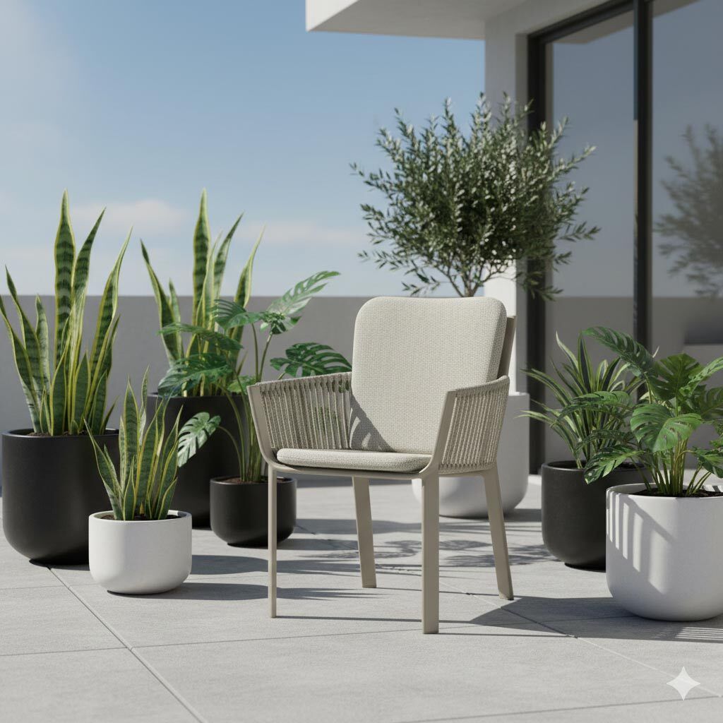 LC Garden Sofano Gartensessel Aluminium mit Sitz- und Rückenkissen