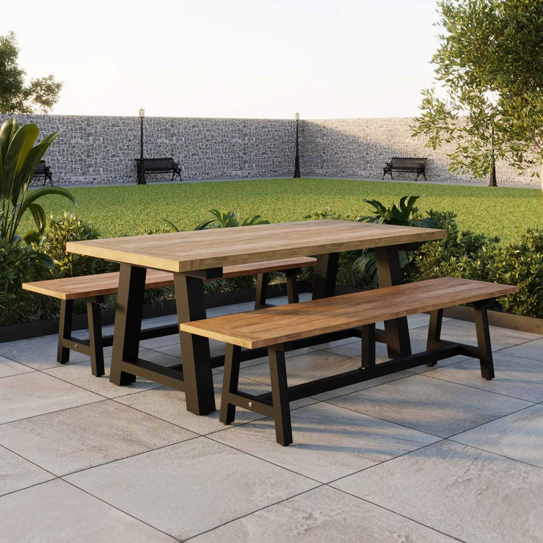 OUTLIV. Omaha Gartenmöbel-Set L (6 Plätze) Tisch 200x100cm