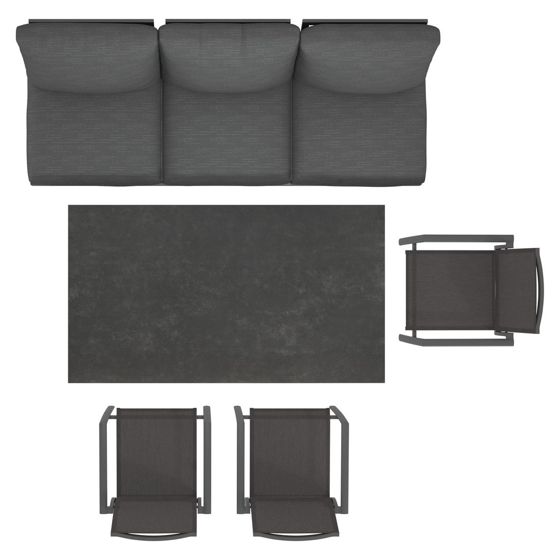 OUTLIV. Atlanta Gartenmöbel-Set L (6 Plätze) verstellbar Tisch 160x90cm