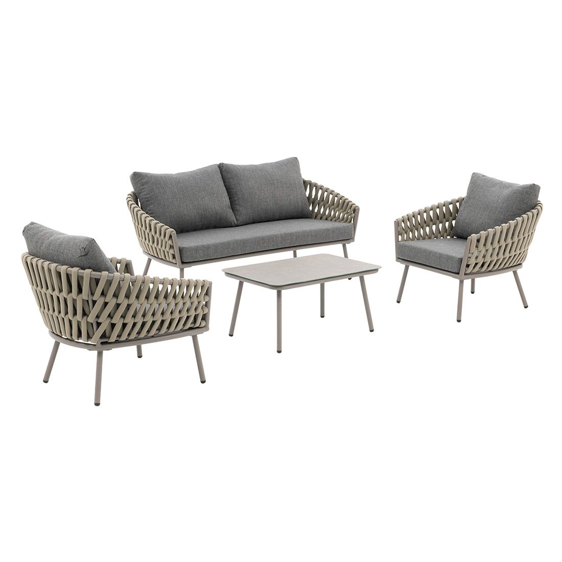 OUTLIV. Valencia Loungeset inkl. Loungetisch Aluminium/Rope