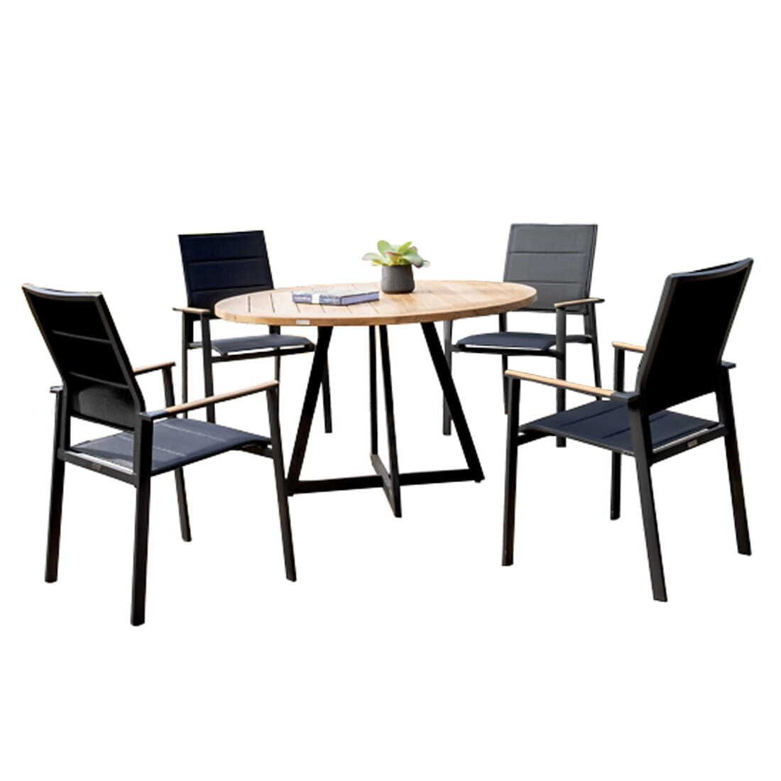 Niehoff Revent Gartenmöbel-Set M (4 Plätze) Tisch Ø125cm