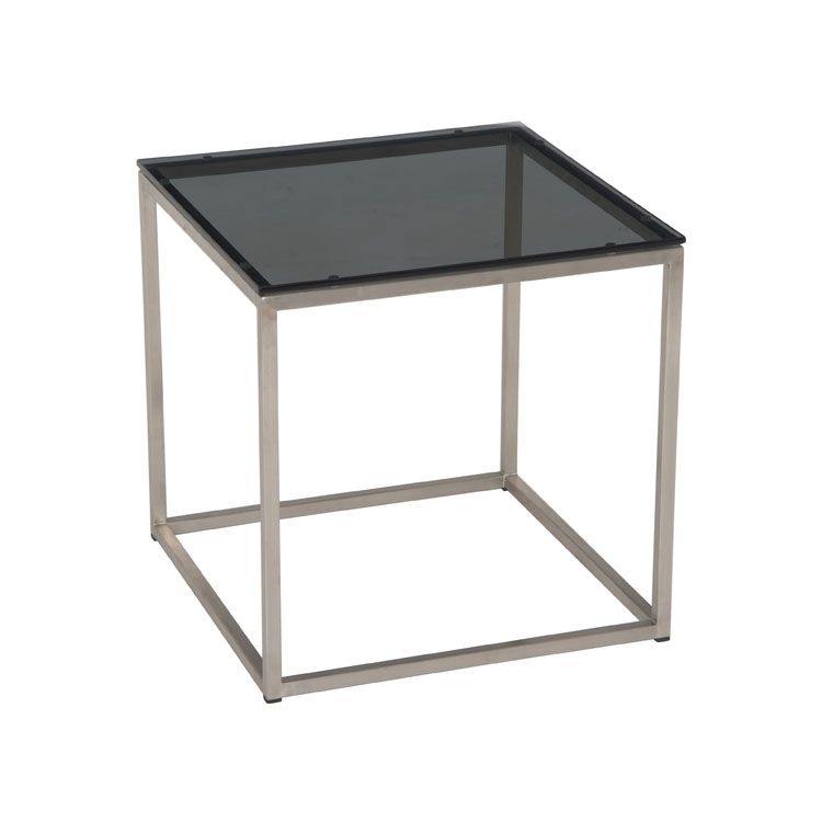 Stern Beistelltisch 45x45cm Edelstahl/Glas