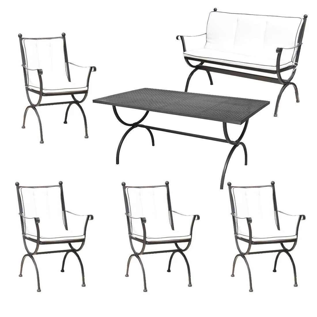 MBM Romeo Gartenmöbel-Set L (7 Plätze) Tisch 125x75cm