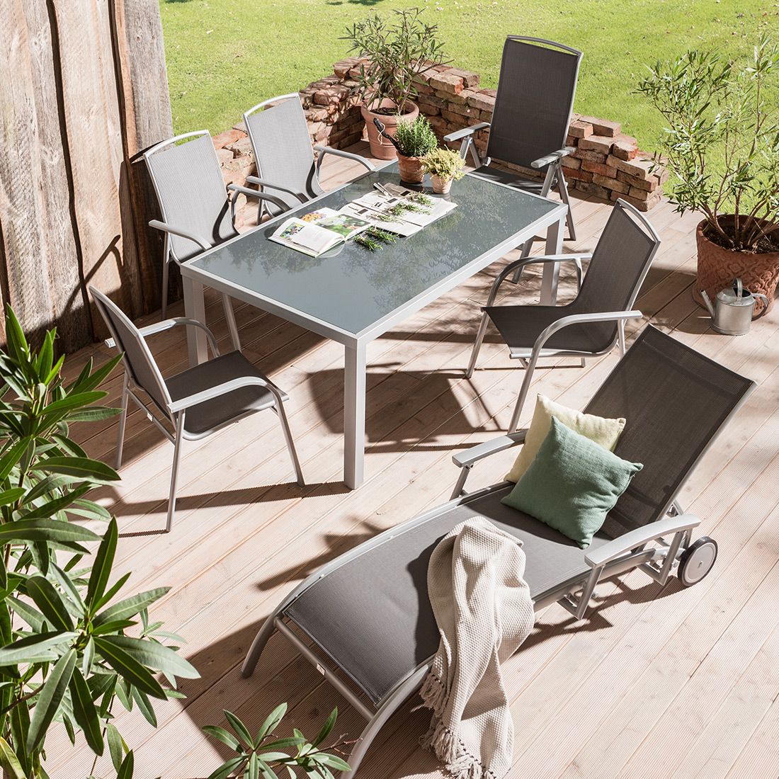 Best Palermo Gartenliege Aluminium/Textilene