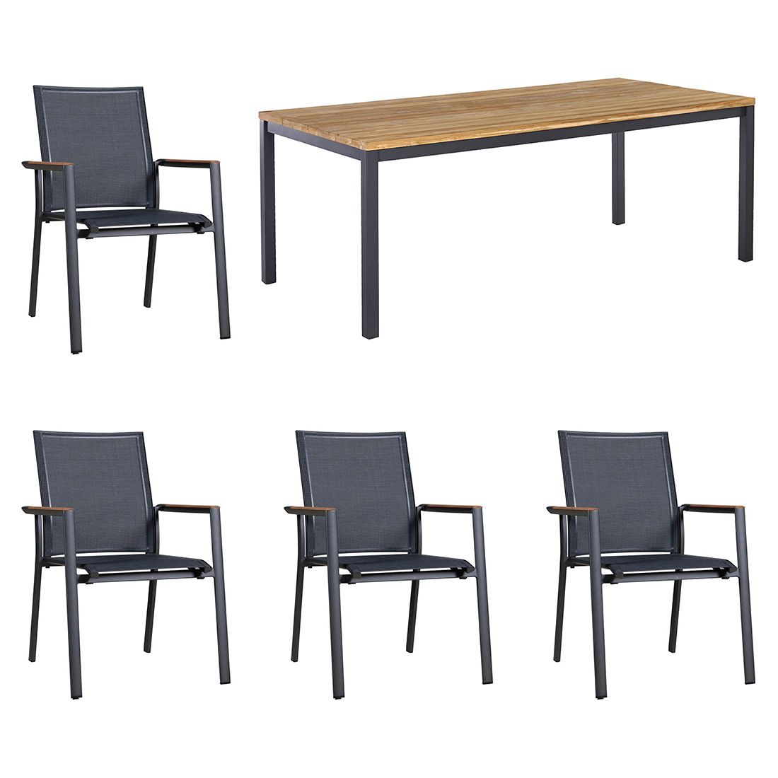 Zebra Fly Gartenmöbel-Set M (4 Plätze) mit OUTLIV. Tisch 180x90cm