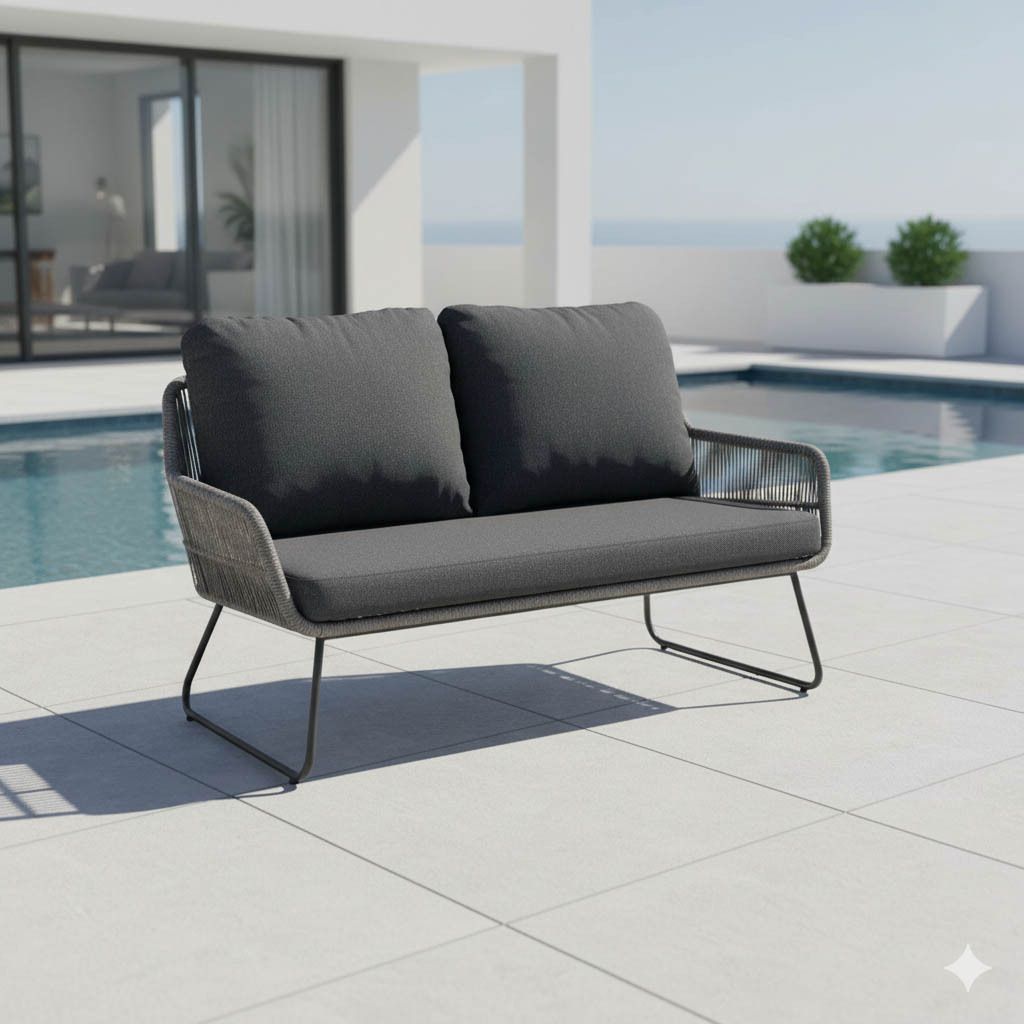 Siena Garden Kansas Gartenloungesofa Aluminium/Geflecht