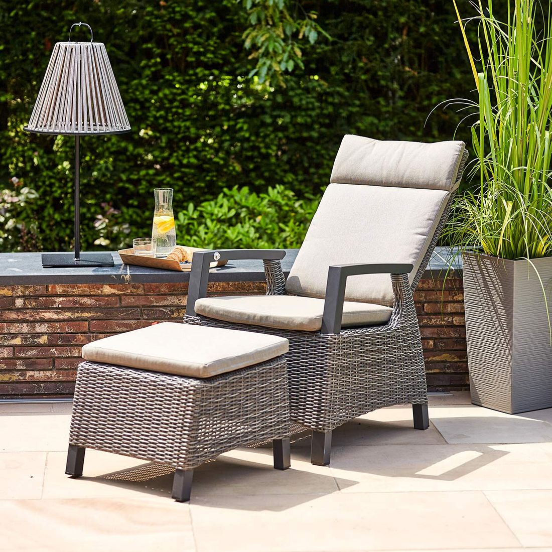 Siena Garden Corido Move Gartensessel verstellbar Aluminium/Gardino-Geflecht