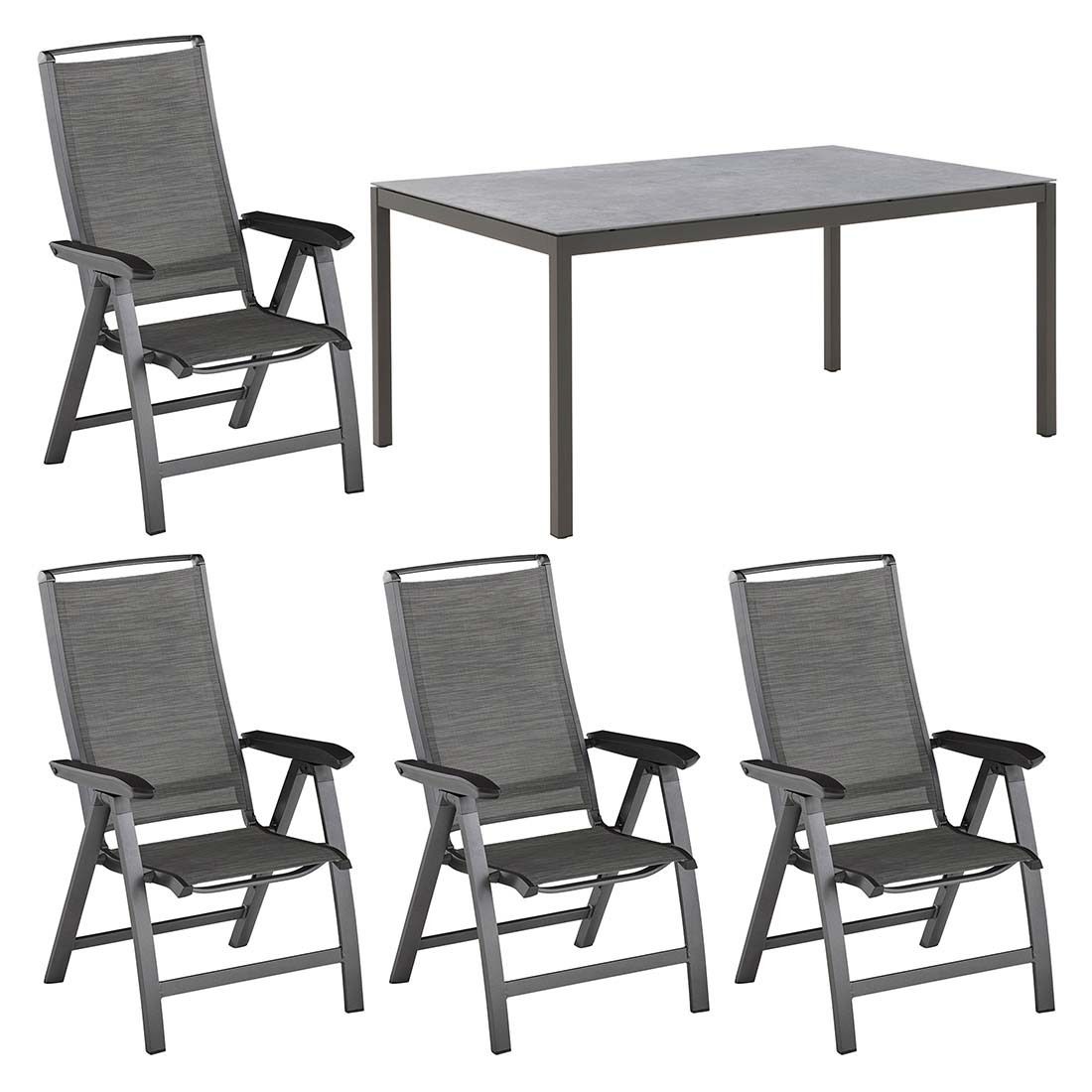 Kettler Forma II Gartenmöbel-Set M (4 Plätze) mit OUTLIV. Tisch 160x100cm