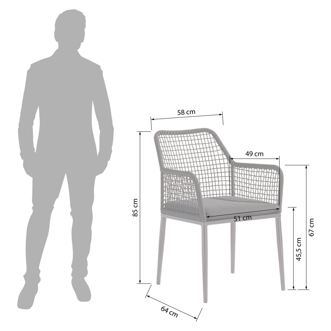 Sieger Malta Gartensessel Aluminium mit Sitzkissen