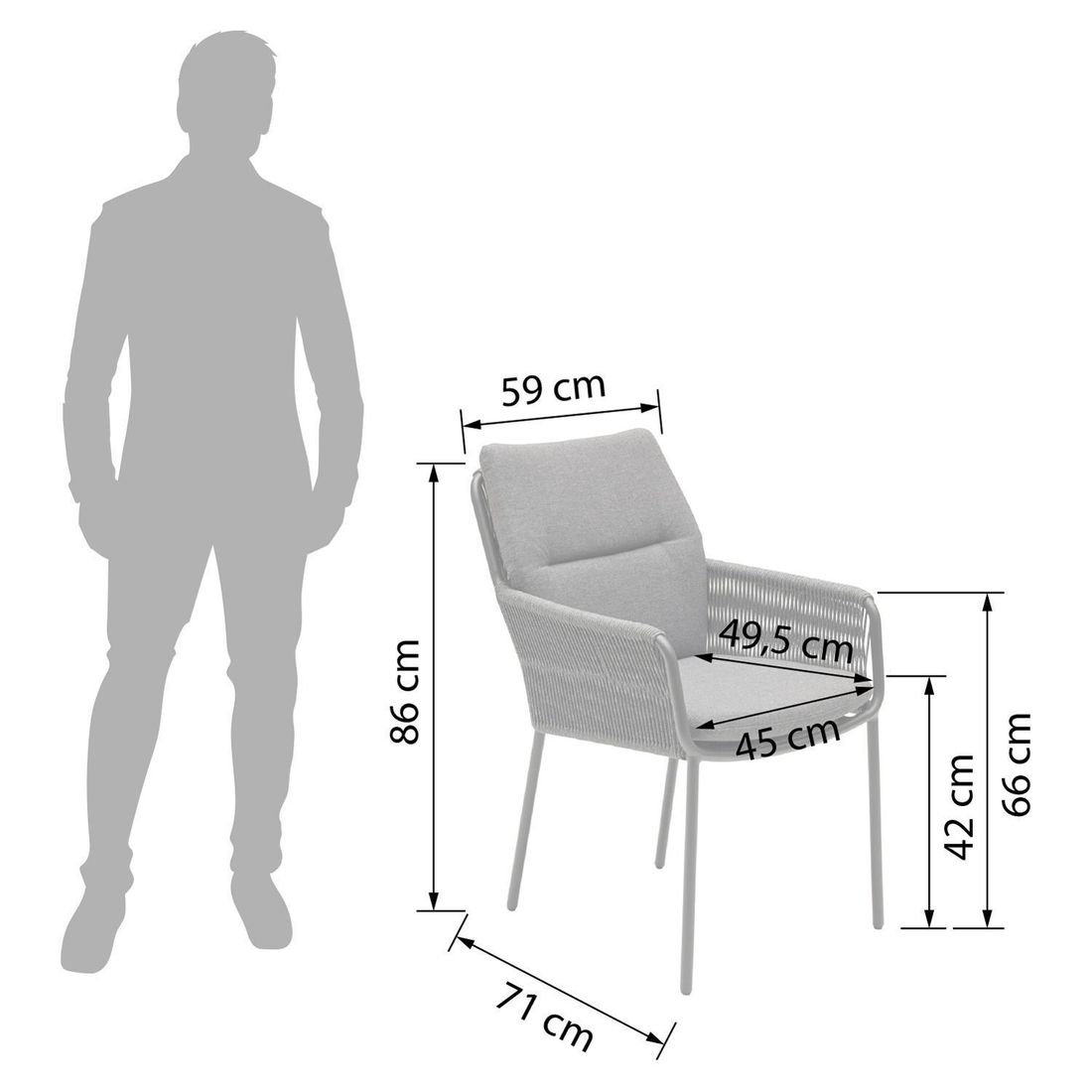 LC Garden Como Gartenmöbel-Set L (6 Plätze) Tisch 200x100cm