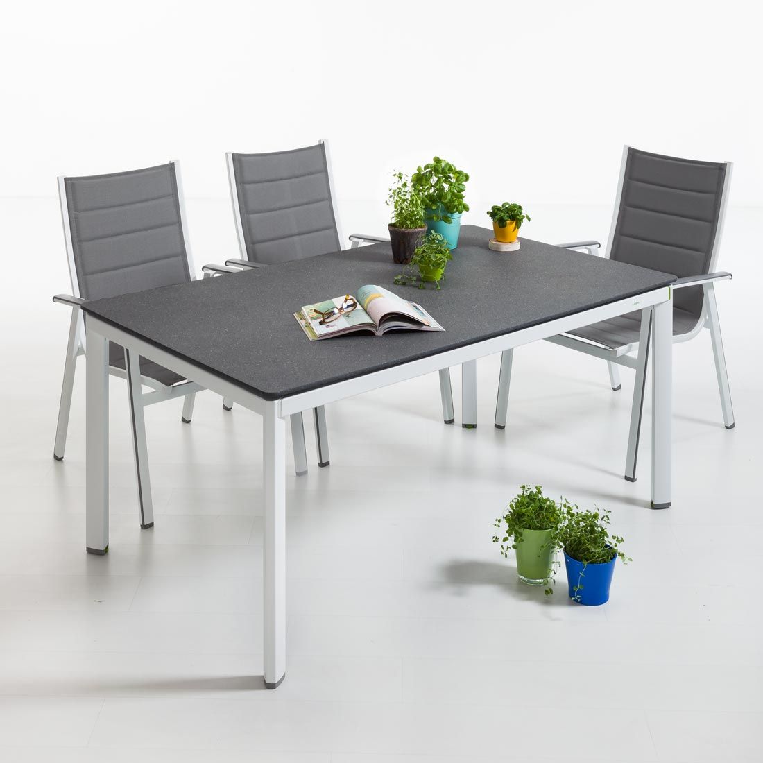 MWH Futosa Stapelsessel Aluminium/Textilene