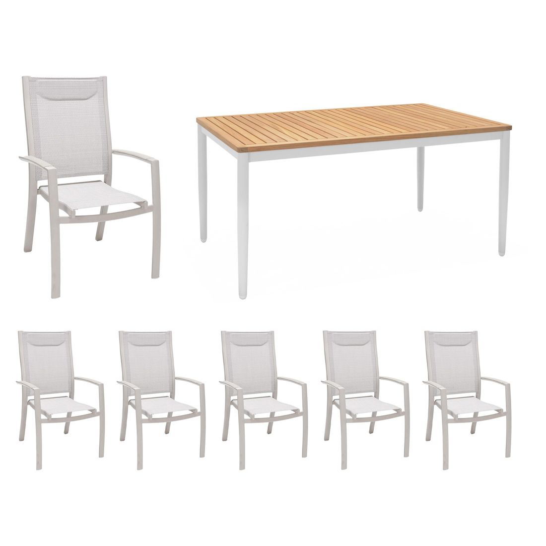 LifestyleGarden Panama Gartenmöbel-Set L (6 Plätze) Tisch 144x90cm