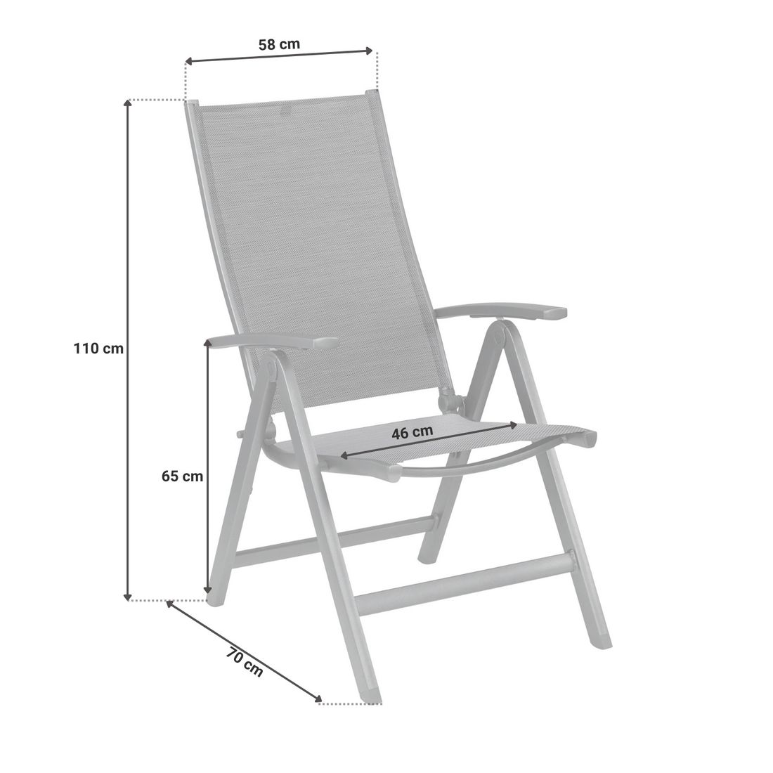 Kettler Simply Klappsessel verstellbar Aluminium/Outdoorgewebe