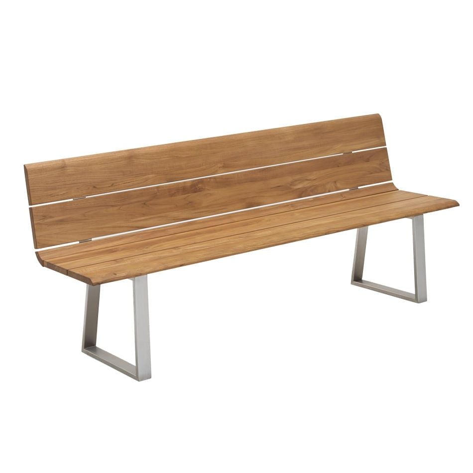 Niehoff Nova Gartenbank 160cm Edelstahl Profilkufe/Teak Geölt