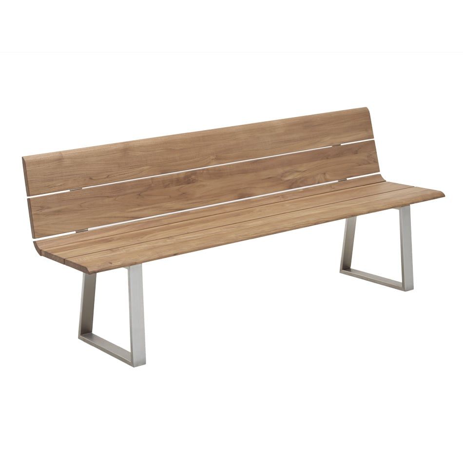 Niehoff Nova Gartenbank 160cm Edelstahl Profilkufe/Teak Recycelt