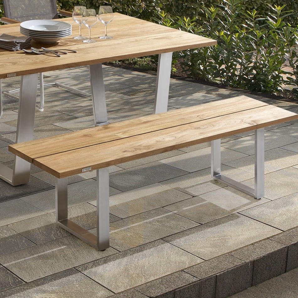 Niehoff Nemo Gartenbank 160cm Edelstahl Profilkufe/Teak