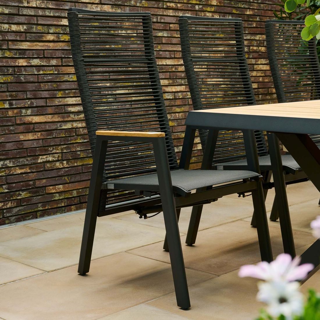Siena Garden Bologna Stapelsessel verstellbar Aluminium/Rope/Ranotex