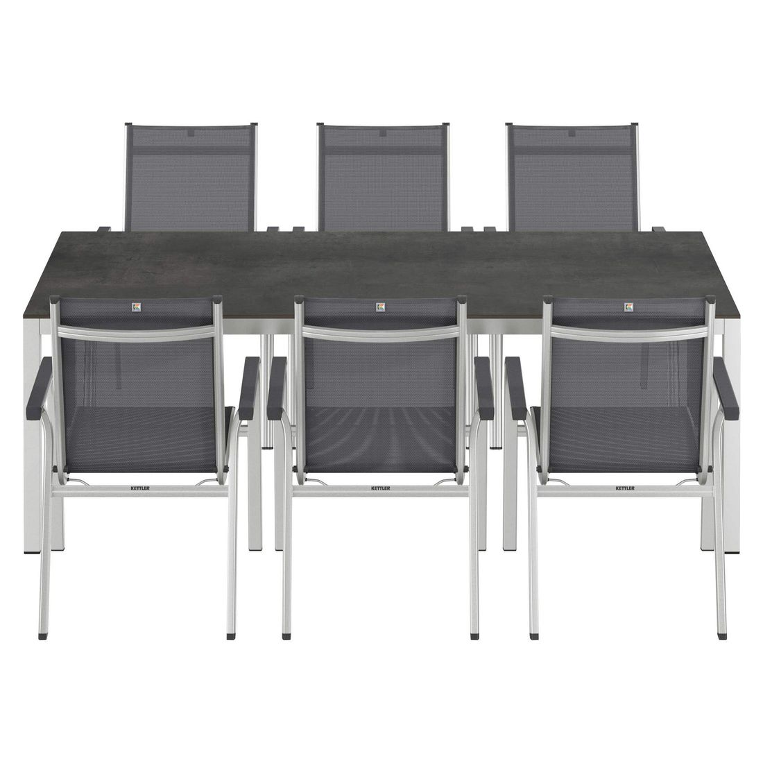 Kettler Basic Plus Gartenmöbel-Set L (6 Plätze) mit OUTLIV. Tisch 220x100cm