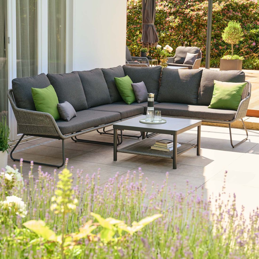 Siena Garden Kansas Ecklounge inkl. Loungetisch Aluminium/Geflecht