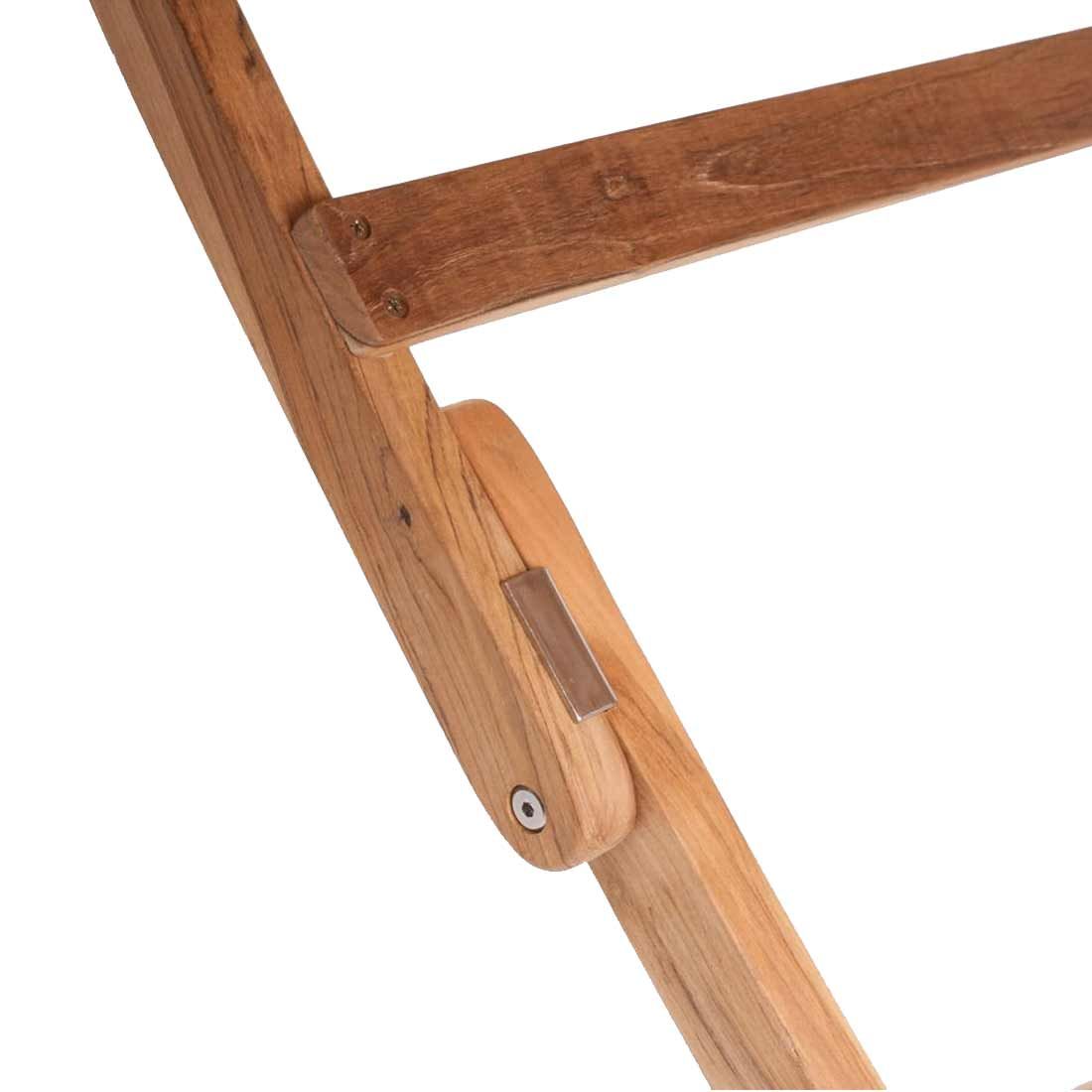 Zebra Poker Klapptisch 140x95 cm Teak mit Edelstahlbeschlägen