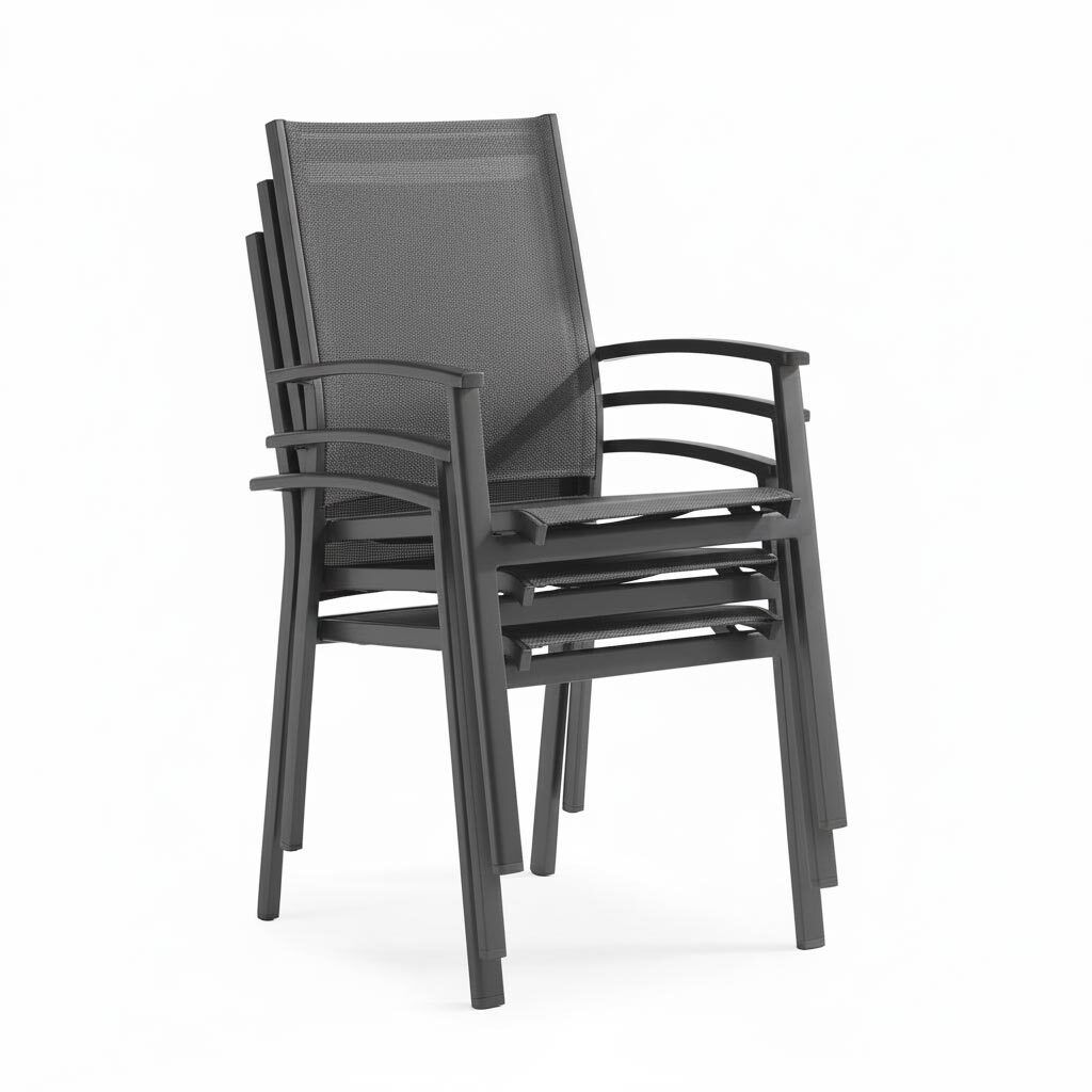 Sieger Lima Stapelsessel Aluminium/Textilux