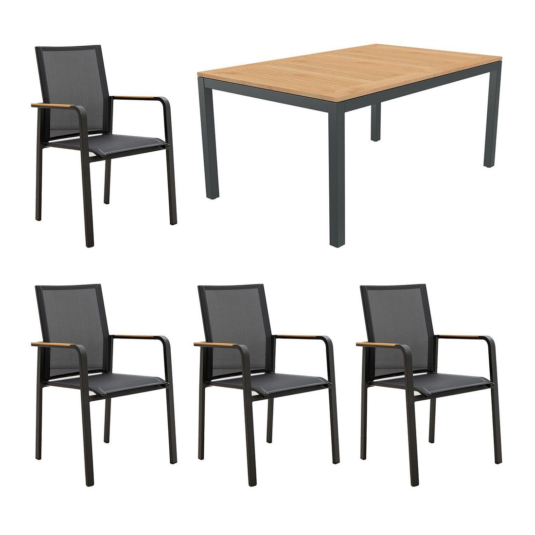 OUTLIV. Darwin Gartenmöbel-Set M (4 Plätze) Tisch 150/210x90cm