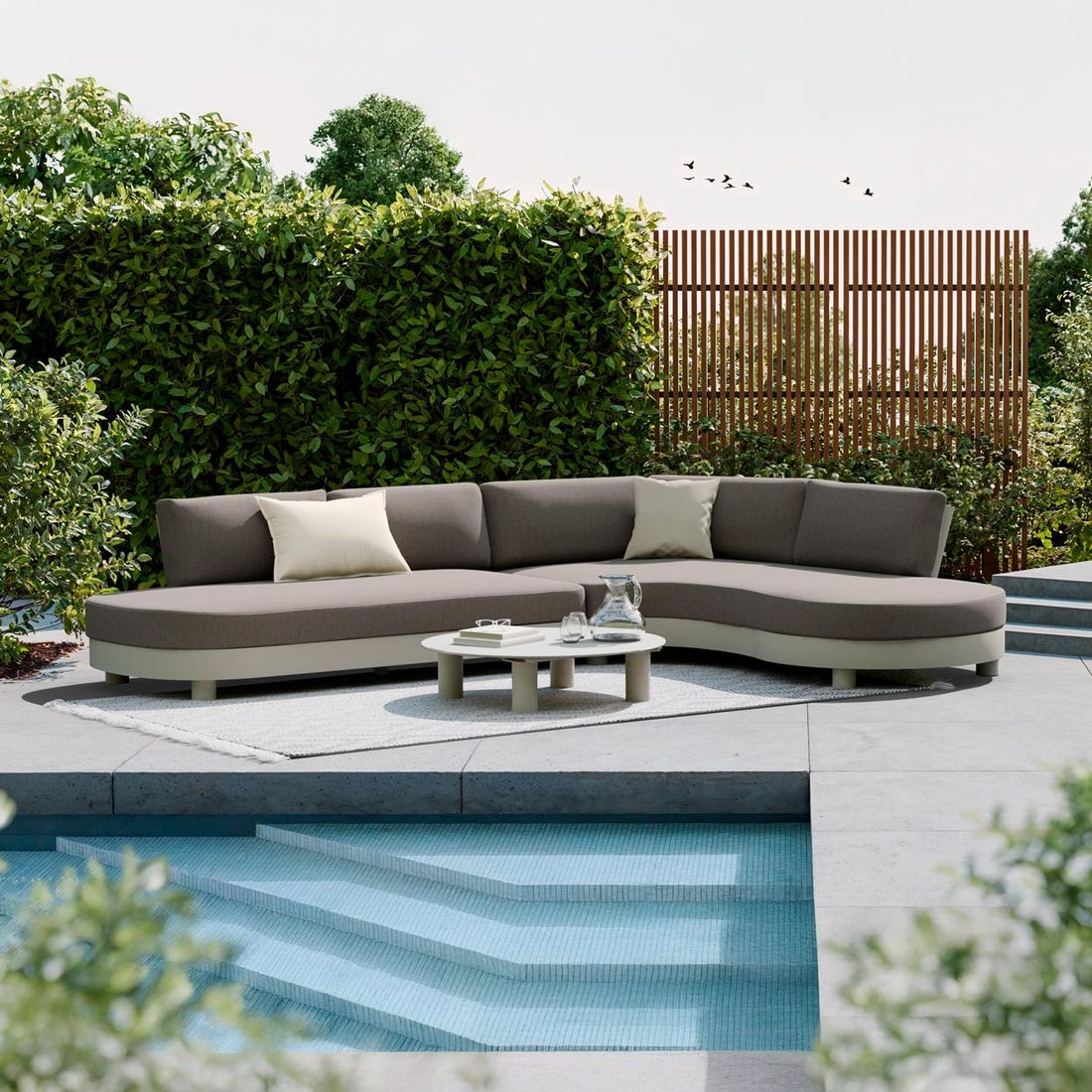 OUTLIV. Santa Barbara Ecklounge inkl. Loungetisch Aluminium/Olefin