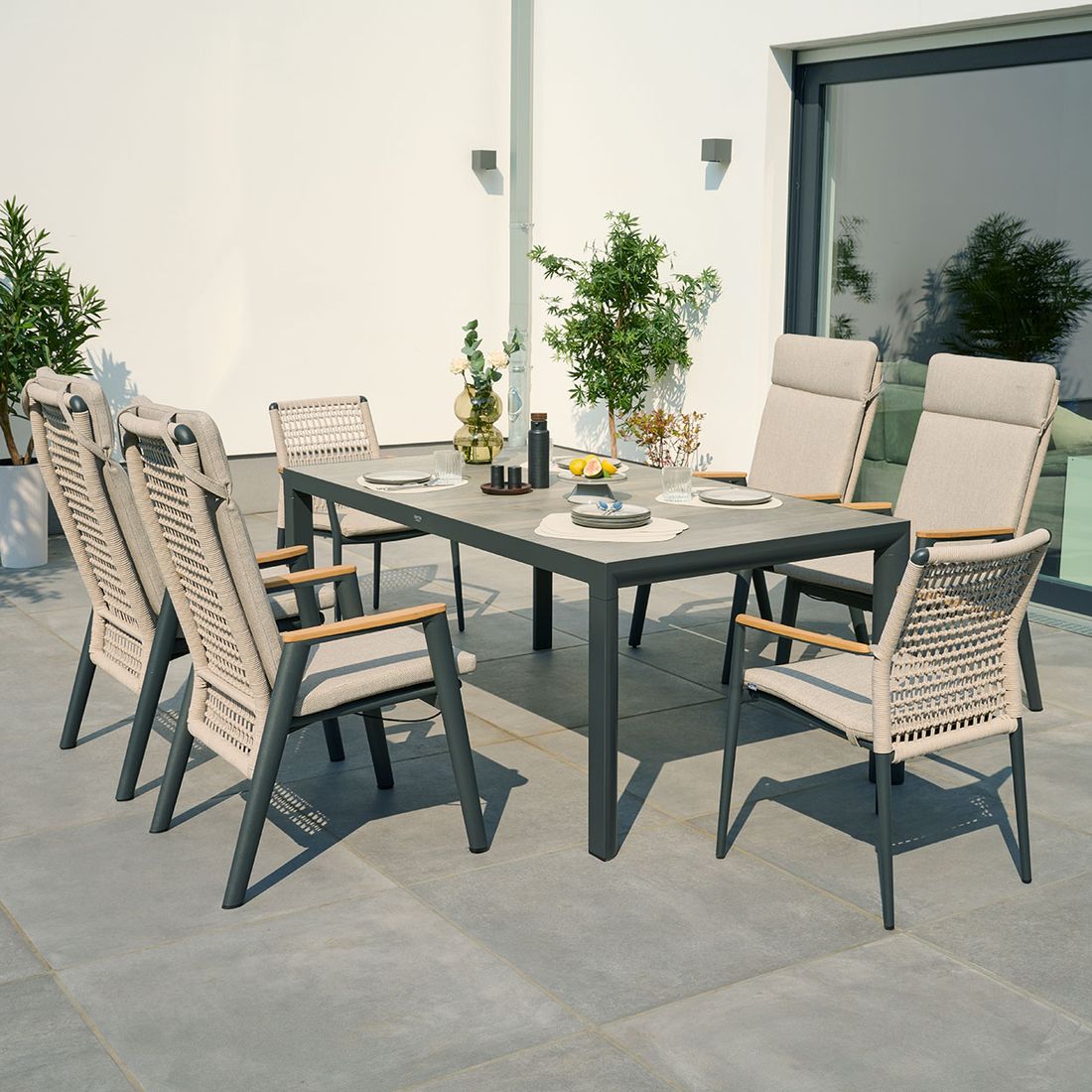 Siena Garden Cortina Stapelsessel Aluminium mit Sitzkissen