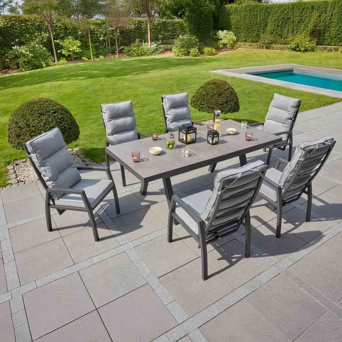 LC Garden Vivera-Stone Ausziehtisch Aluminium/Sinterstone