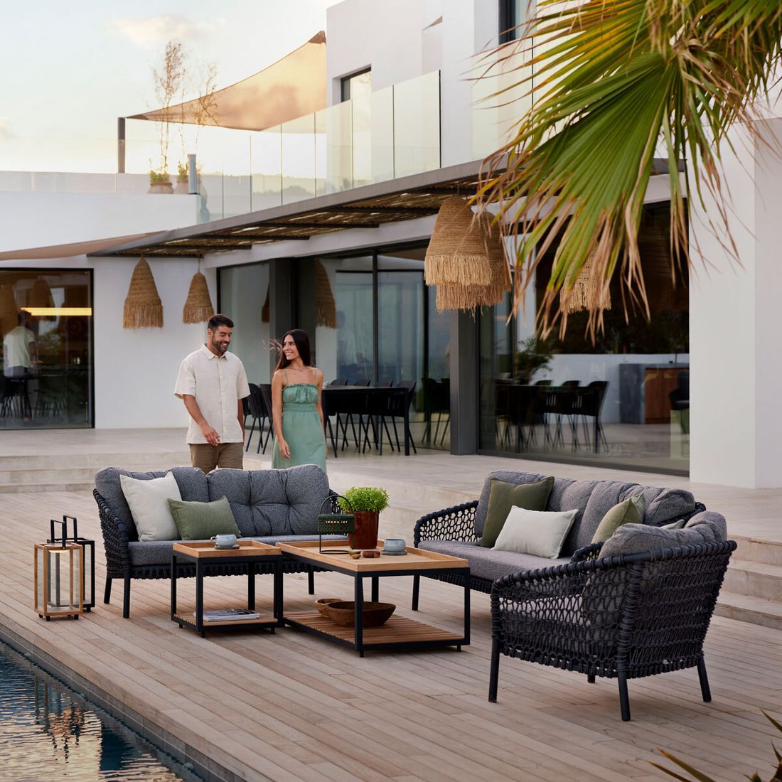 Cane-Line Ocean Gartenloungesofa 155cm Aluminium/Rope/Polypropylen