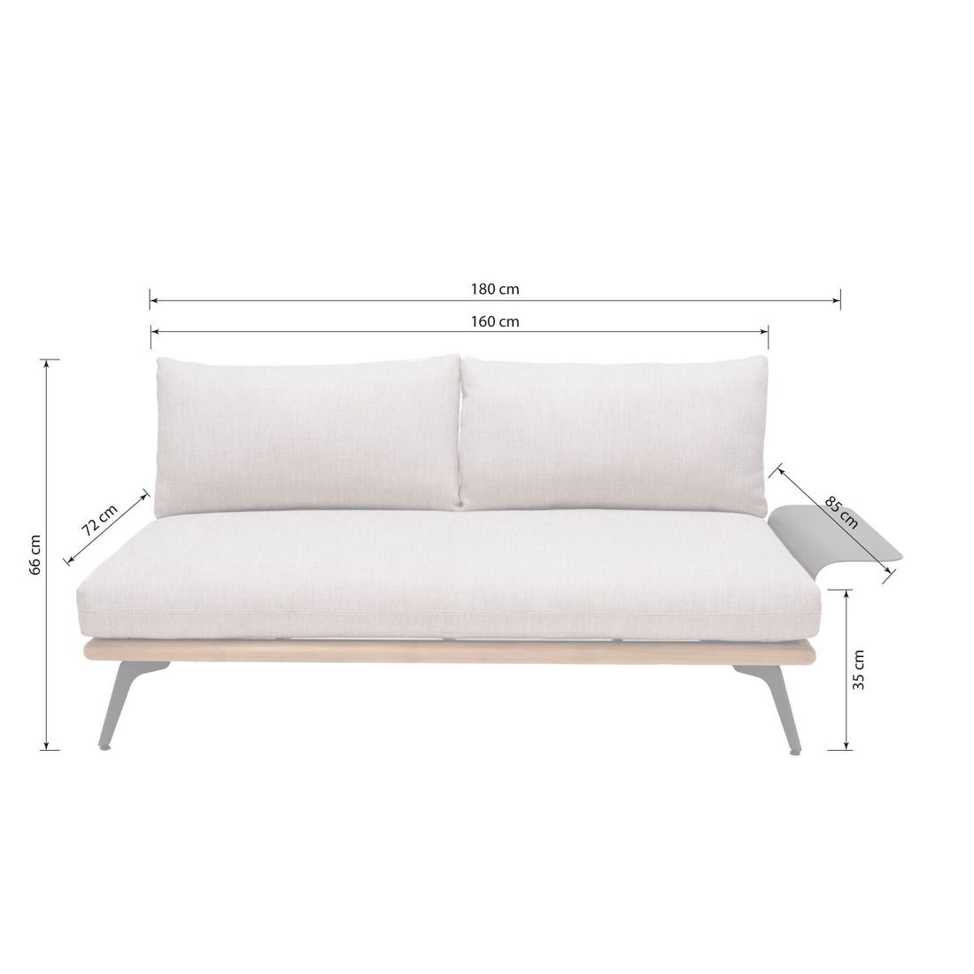 LifestyleGarden Pearl Ecklounge inkl. Loungetisch Aluminium/Teak/Olefin
