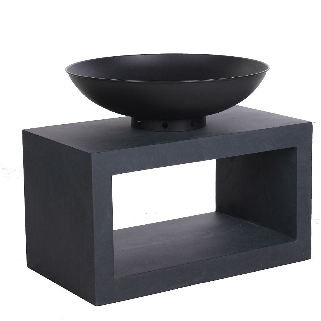 OUTLIV. Feuerschale auf Säule Clayfibre