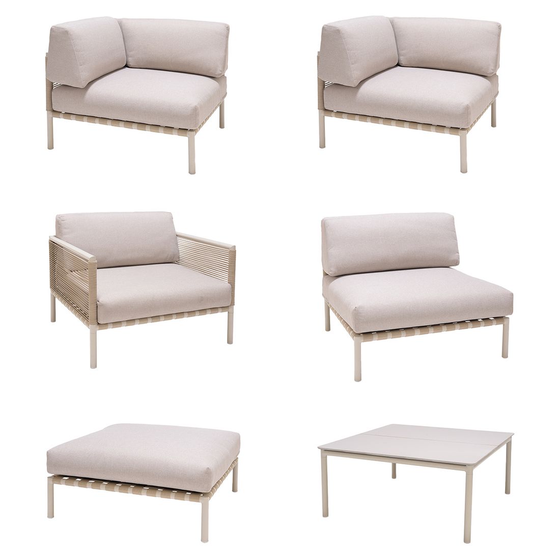 LifestyleGarden Horizon Loungeset inkl. Loungetisch Aluminium/Rope/Olefin
