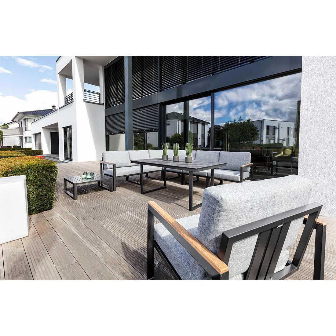 Kettler Ocean Skid Modular Loungetisch 75x75cm Aluminium/Olefin inkl. Kissen