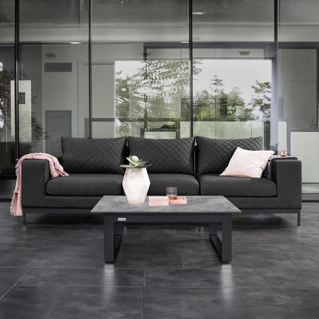 Kettler Ego Modular Loungeset inkl. Loungetisch Aluminium/Sunbrella