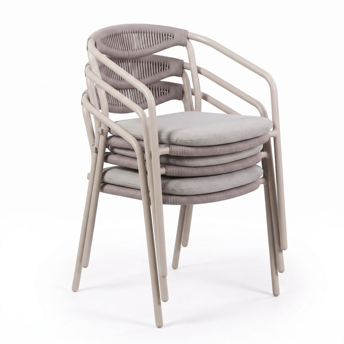OUTLIV. Mia Stapelsessel Aluminium/Rope/Olefin mit Sitzkissen
