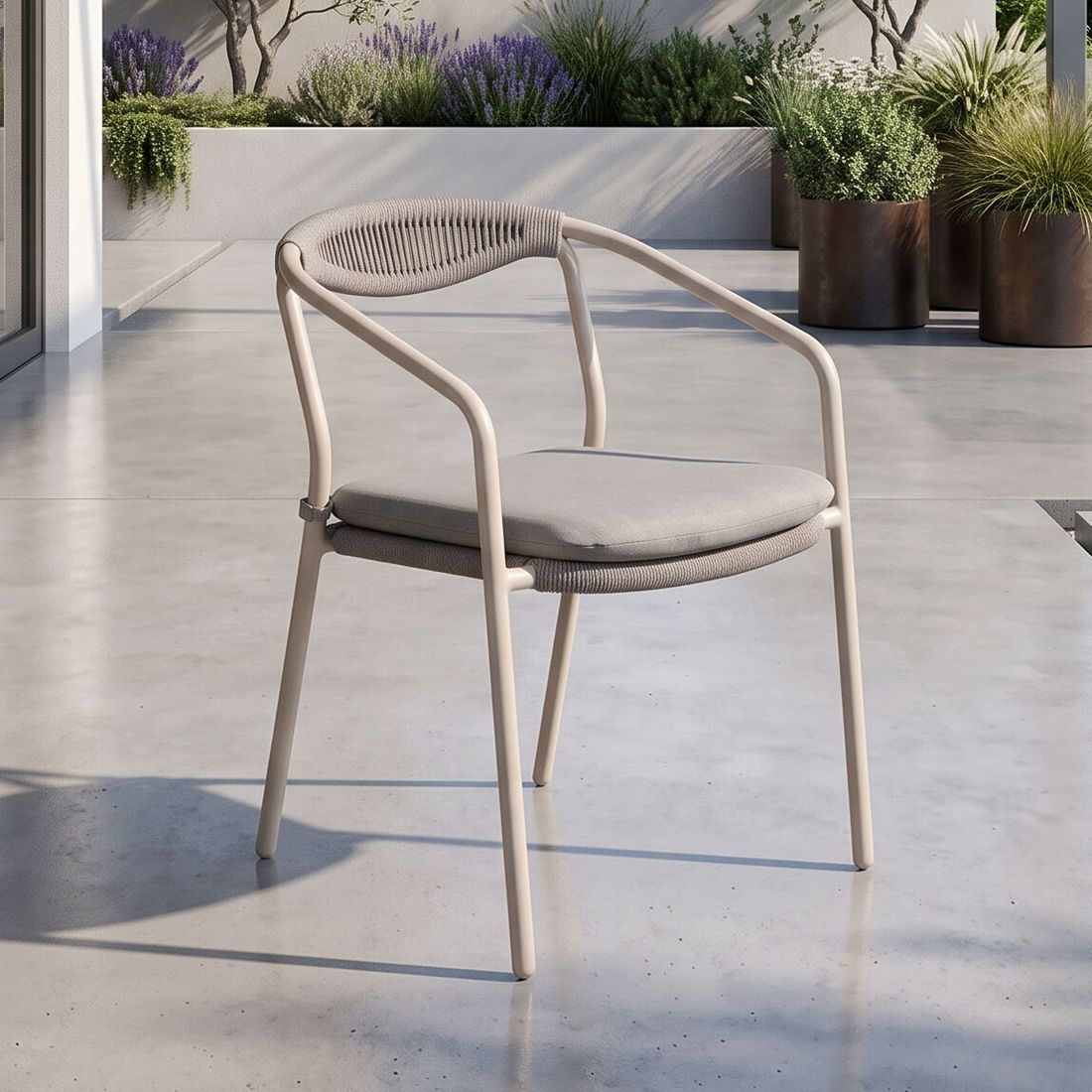 OUTLIV. Mia Stapelsessel Aluminium/Rope/Olefin mit Sitzkissen