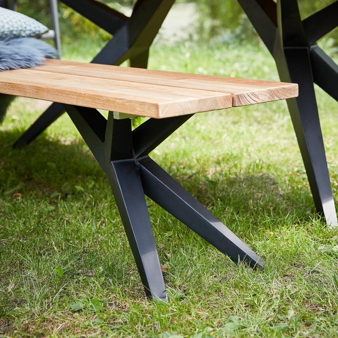 Musterring Rotterdam Gartenbank 240cm Edelstahl/Teak