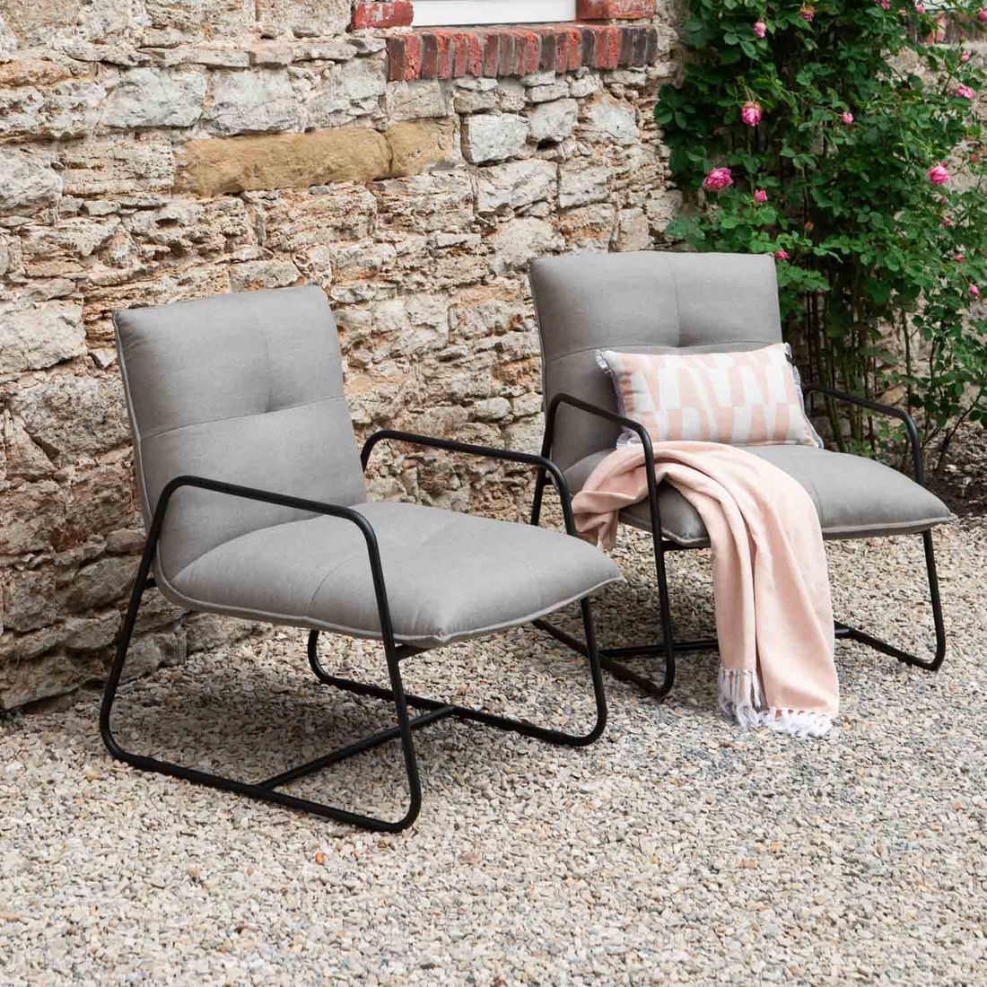 SCHÖNER WOHNEN-Kollektion Fontein Loungeset inkl. Loungetisch Aluminium/Sunbrella