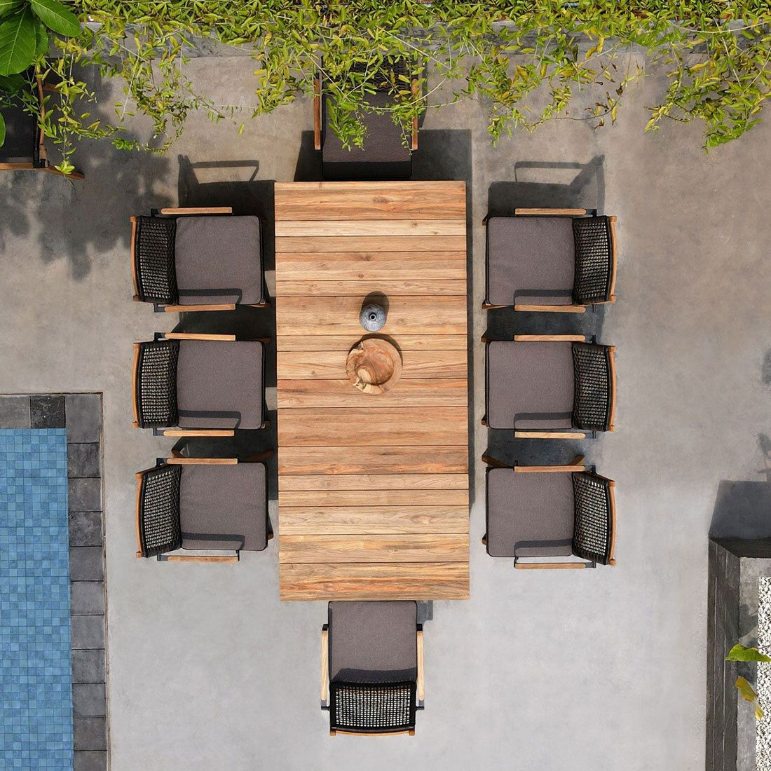 Zebra Derex Gartentisch 220x100cm Teak recycelt