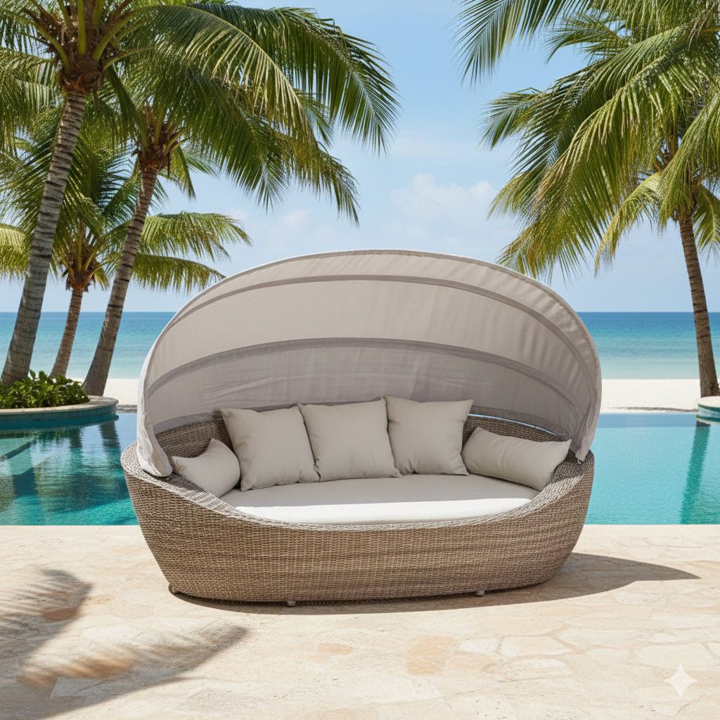 Domus Ventures Paradiso Loungeinsel Halbrundgeflecht/OutdoorPlus