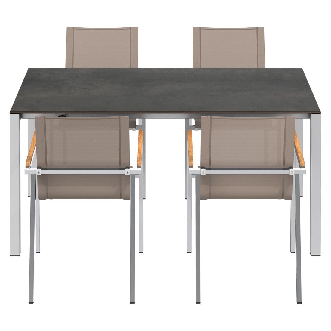 OUTLIV. Rimini Gartenmöbel-Set M (4 Plätze) Tisch 160/217/267x92cm