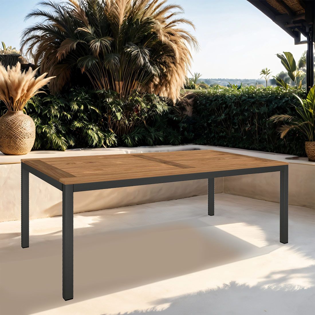 Stern Gartentisch 200x100cm Aluminium/Old Teak