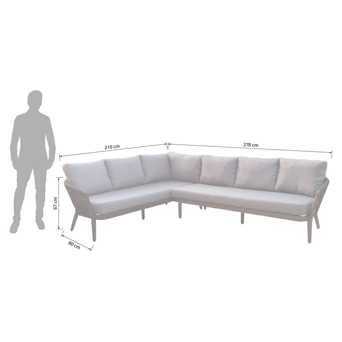 OUTLIV. Monet Ecklounge inkl. Loungetisch Aluminium/Rope/Olefin