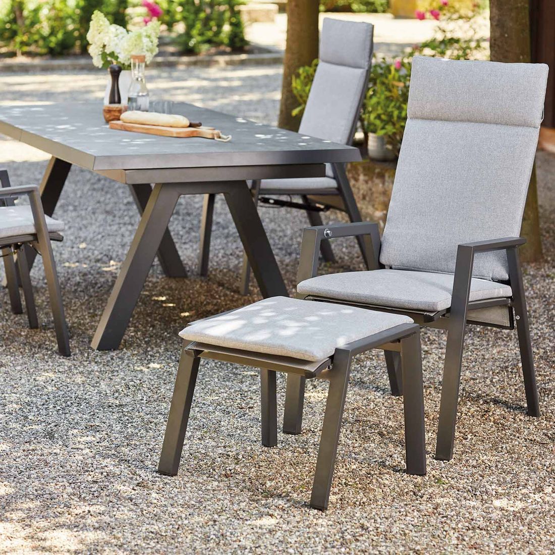 Siena Garden Valencia Gartensessel verstellbar Aluminium mit Sitz- und Rückenkissen