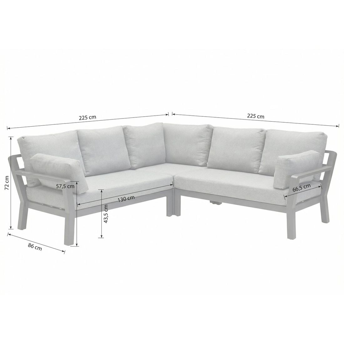 LC Garden Bondino Ecklounge Aluminium/Polyester