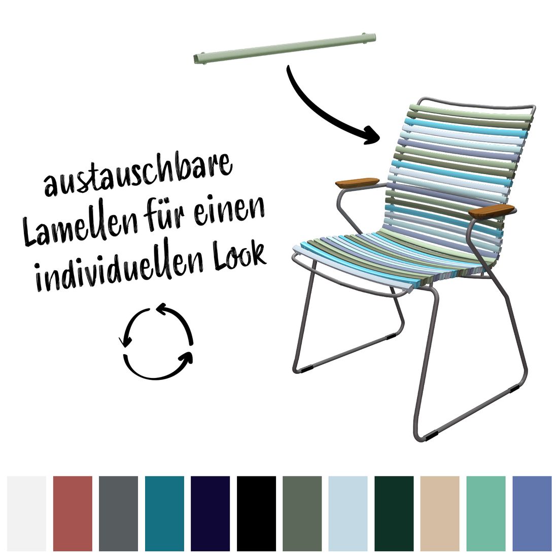 Houe Click Tall Gartensessel Stahl/Kunststoff