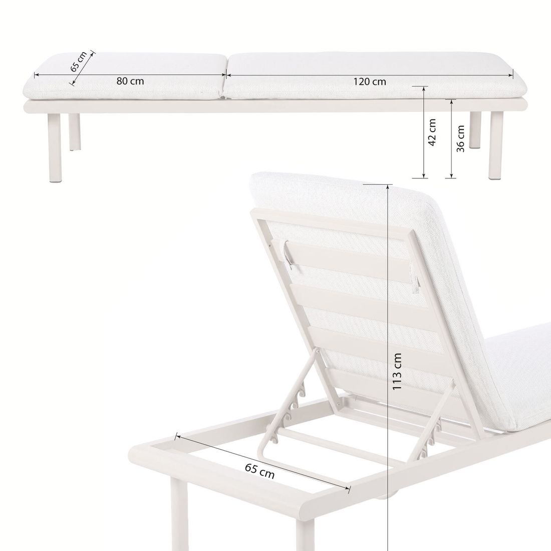 OUTLIV. Aurora Gartenliege Aluminium/Olefin