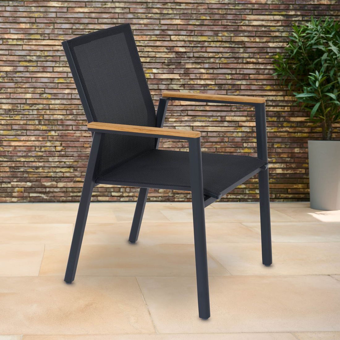 Siena Garden Bologna Stapelsessel Aluminium/Ranotex