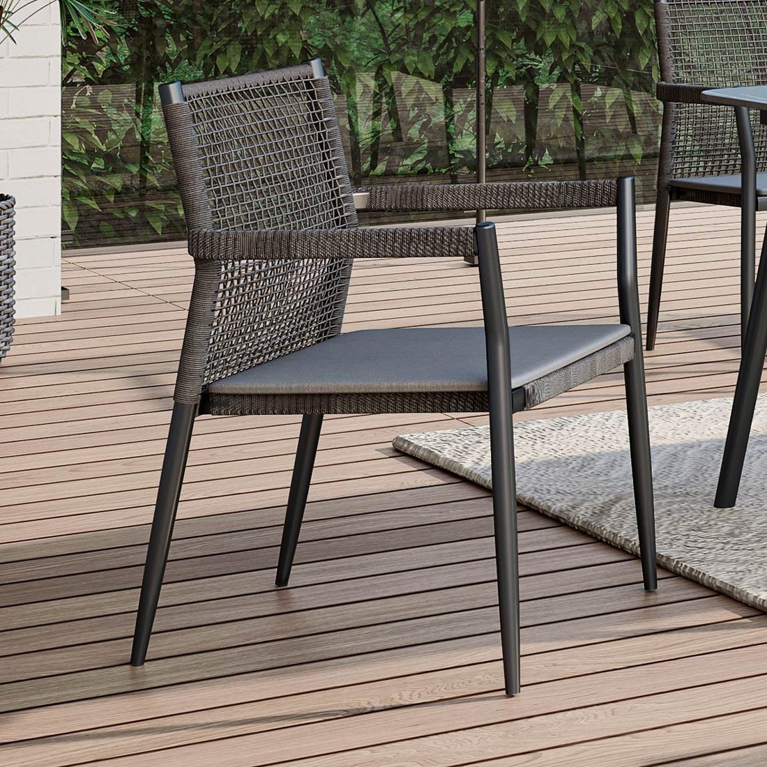 MWH Ropero Stapelsessel Aluminium mit Sitzkissen